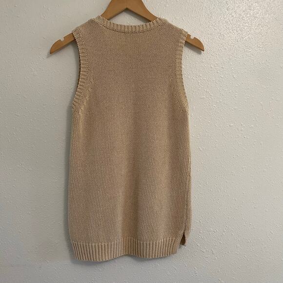 J. McLaughlin Sleeveless Open Knit Too Tan Neutral Women’s Size small Minimalist - Picture 3 of 7